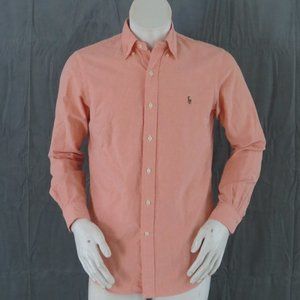 Vintage Polo Shirt - Orange Long Sleeve Shirt - Men's Small